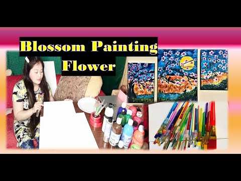 My FIRST Painting Blossom Flower Design - YouTube