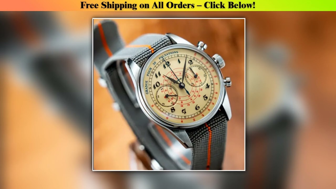 Proxima Men Chronograph Watch 39MM Pilot Manual Winding Mechanical Wristwatch 10ATM Waterproof