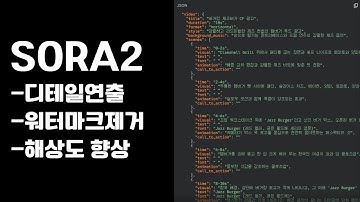 SORA2 영상제작 - JSON 파일을 활용한 디테일한 장면 연출 생성 방법과 영상 워터마크 제거 및 해상도 향상