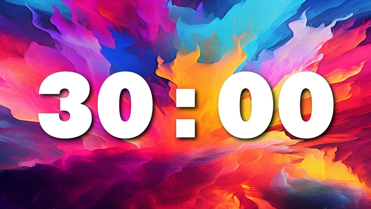 30:00 Countdown Timer - Rainbow Background - YouTube