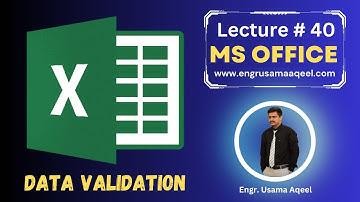 Data Validation in MS Excel | Lecture #40 | MS Office in Urdu/Hindi | Engr. Usama Aqeel