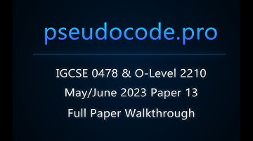 [Solved Past Paper] May/June 2023 Paper 13 IGCSE 0478 | O-Level 2210