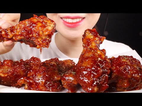 asmr-sweet-and-spicy-korean-fried-chicken-|-yangnyeom-chicken-|-eating-sounds-mukbang