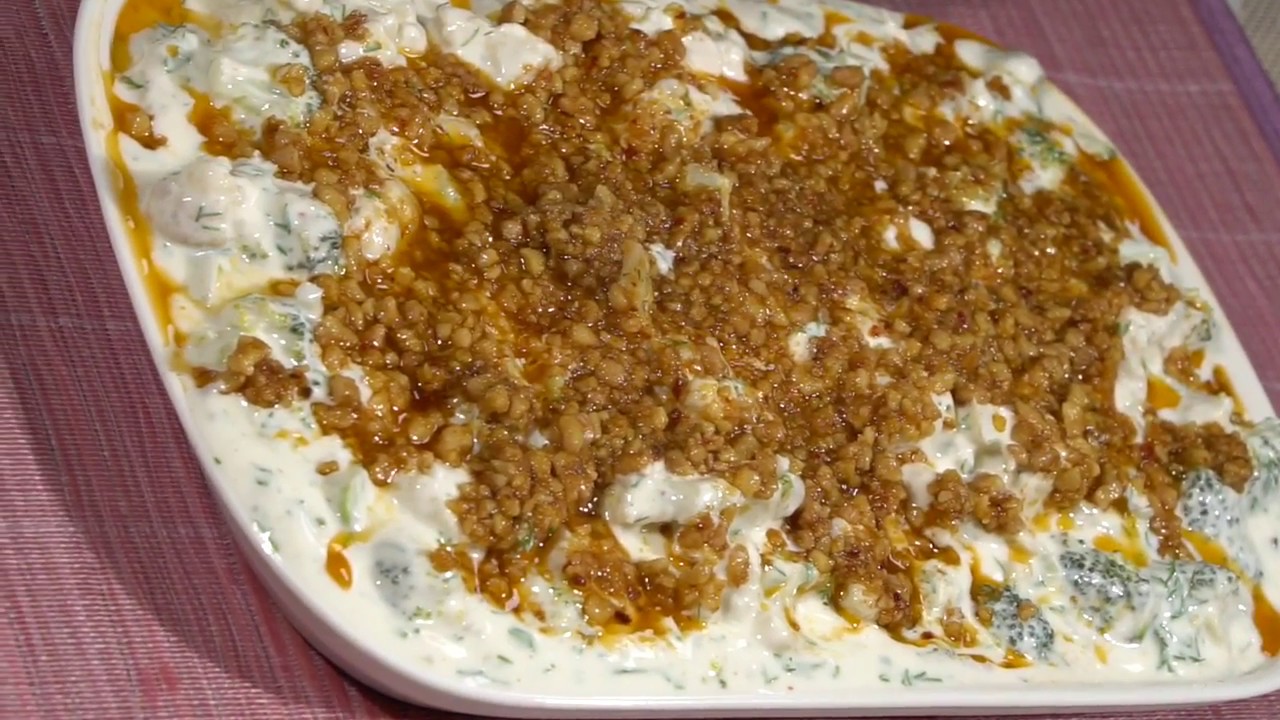 سلطة القرنبيط والبروكلي باللبن اطيب سلطة