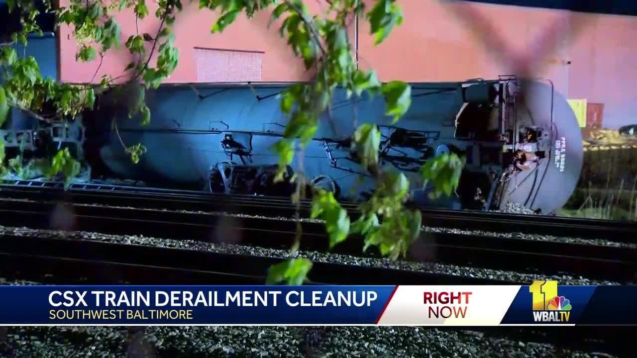 wbal-tv baltimore CSX train cars derail in southwest Baltimore