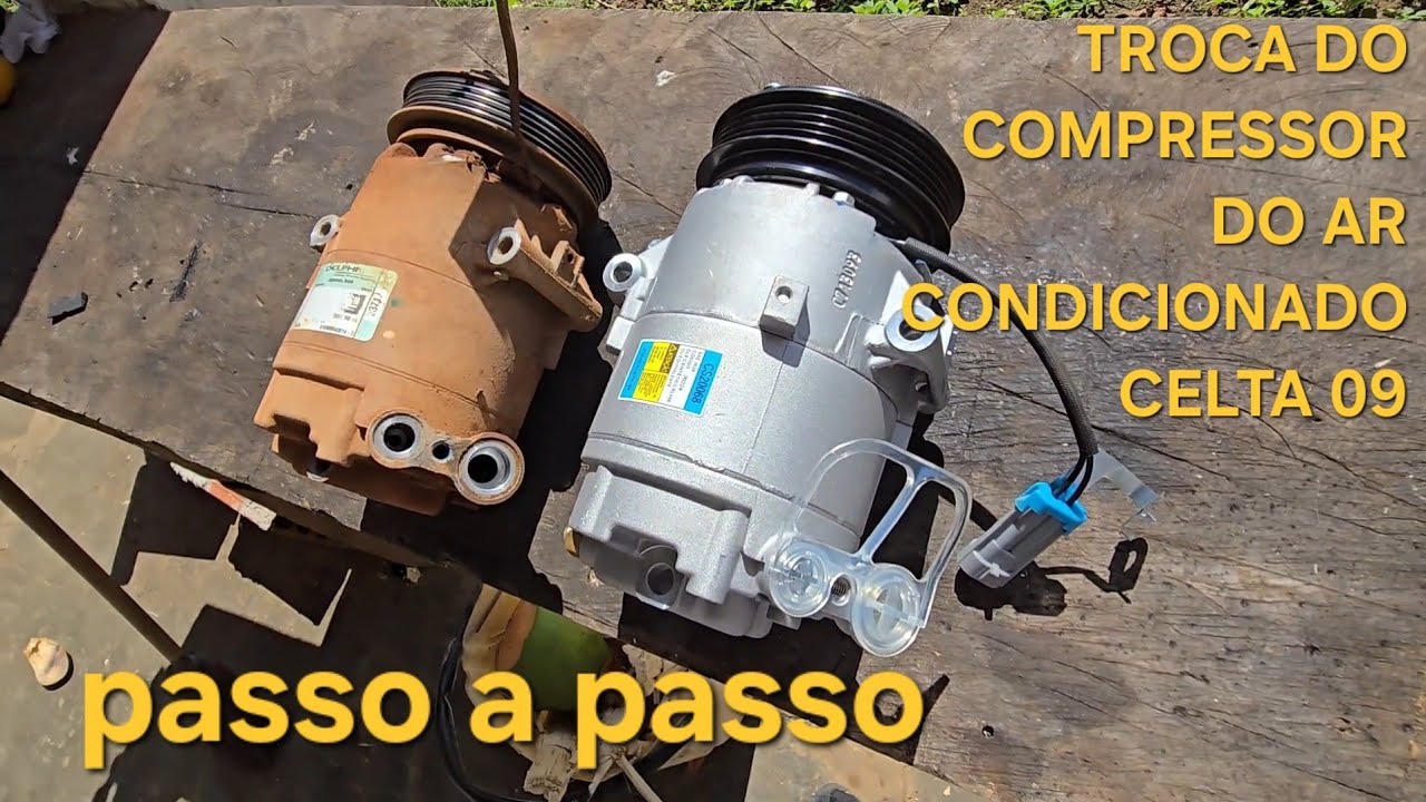 Como trocar o compressor do ar condicionado do celta, passo a passo completo