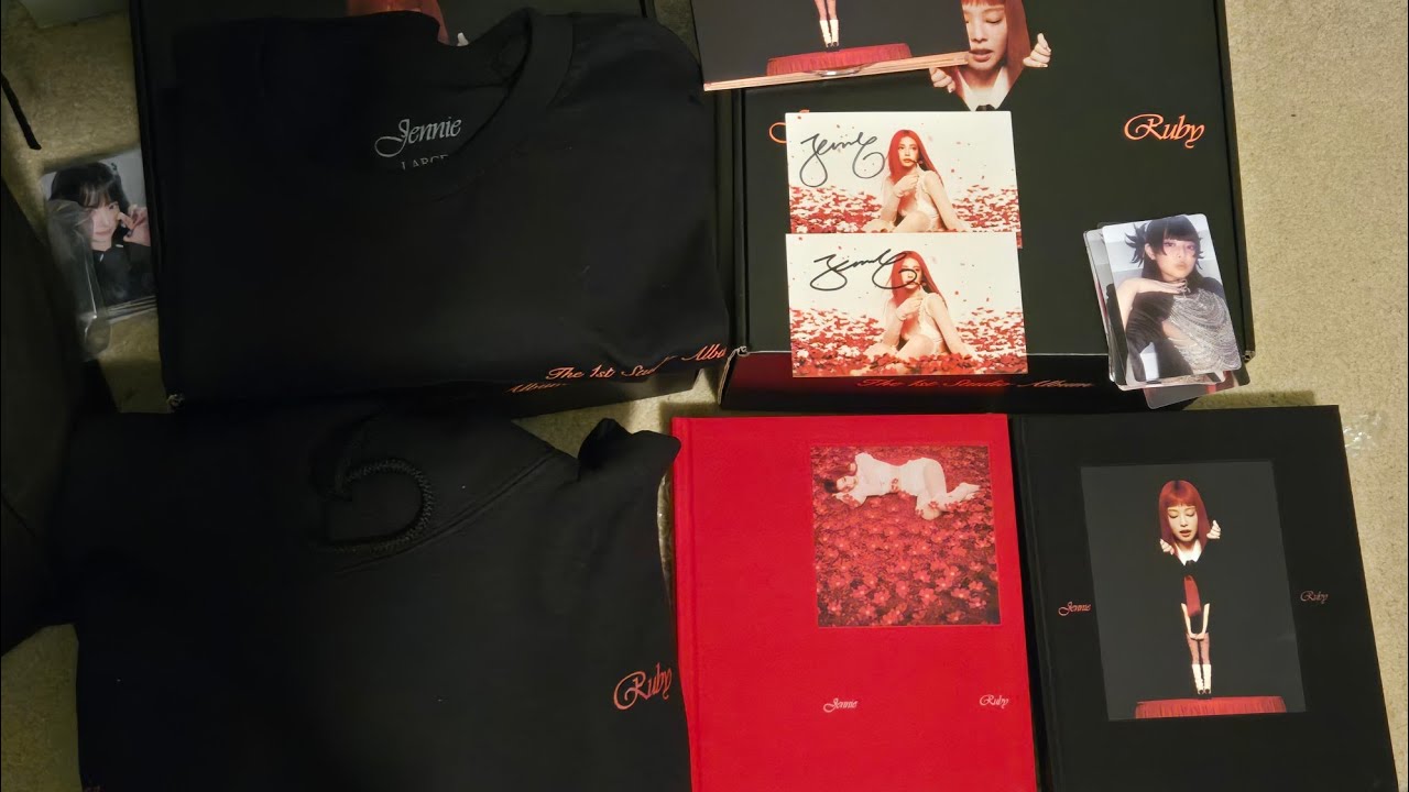 JENNIE SIGNED RUBY BOX SET TEE + HOODIE + ZEN/JANE VER PHOTOBOOK