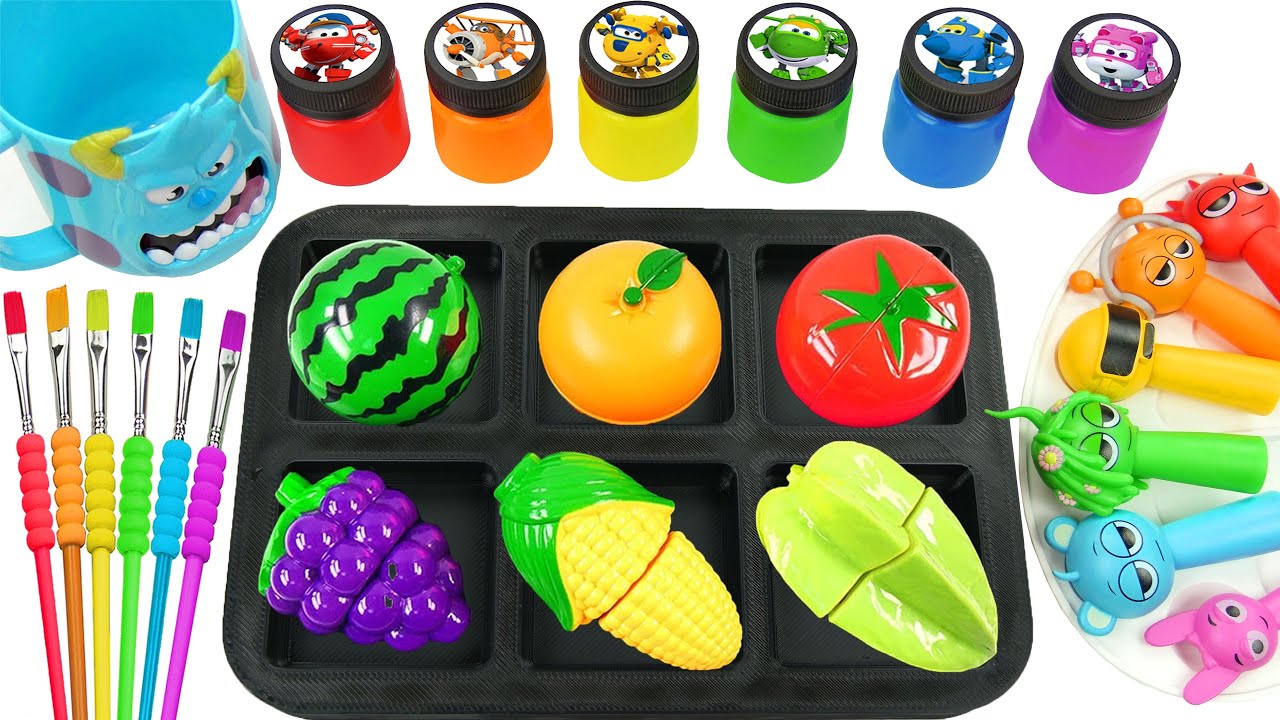 Satisfying Video DIY How To Make Mixing 6 Square Form Fruit Transformation Relax Lolipop Sounds ASMR