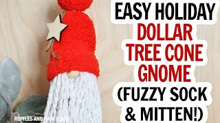 Easy Dollar Tree Cone Gnome / 10 Minute Gnome / Dollar Tree Christmas / Gnome DIY / Christmas DIY