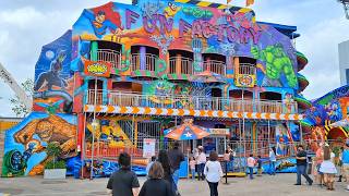 Fun Factory POV Walkthrough Video 4K of HUGE 3 Story Fun House at Houston Rodeo Carnival 2026