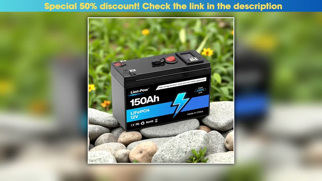 New Upgrade 12V 150AH Lithium LiFePO4 Battery with Builtin BMS fit for Home Storage RV OffGrid