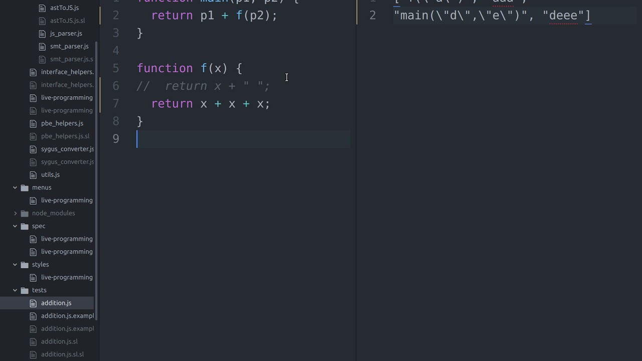Live Coding by Example for Javascript in Atom - YouTube