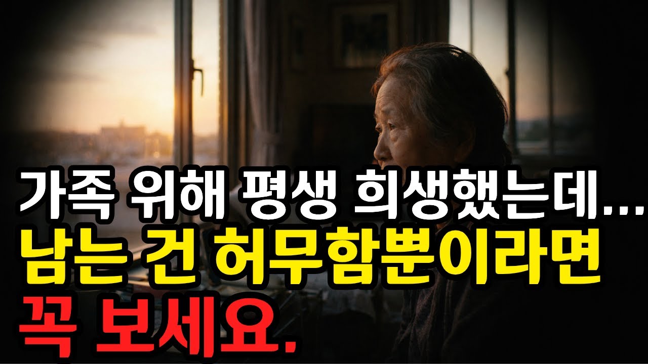 자식들 다 키워놓고 나니 허탈하신가요 이제는 제발 '이것' 하세요 (5060 인생 조언)