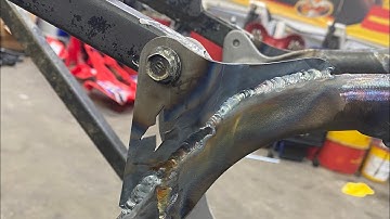 WELDING ON A TEXIEIRATECH MX GUSSET KIT.  TRX450R BUILD PART 2