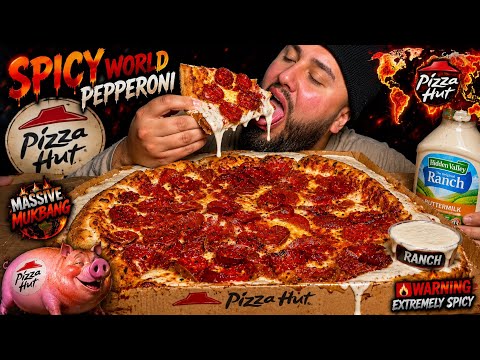 MUKBANG pizza hut SPICY EATING SHOW WITH TONS OF RANCH