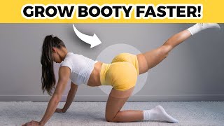 12 Min NON-STOP BOOTY Workout to Grow BUTT FASTER! Intense, No Rest, No Equipment, At Home