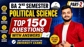 Top 150 Political Science Questions for BA Semester 2 Exam | Part-2
