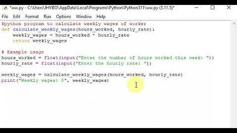 python program to calculate weekly wages of worker
