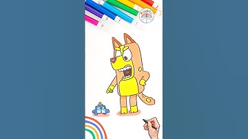 How to Draw Bluey | Bluey Angry Chilli Easy Drawing 🌈 🐶 #bluey #draw #shorts #angry #viral