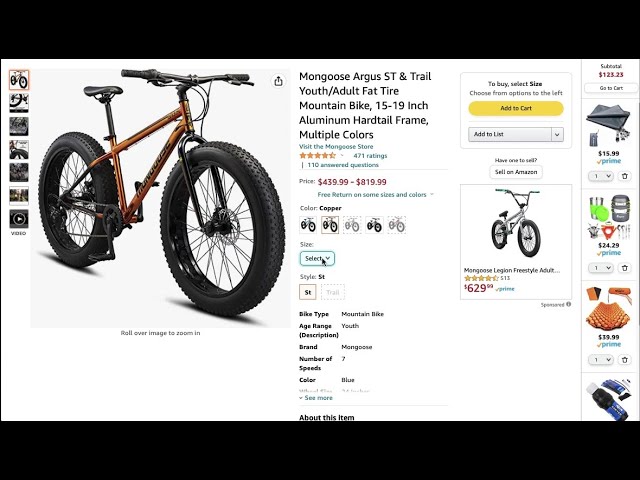 Mongoose Argus Sport Fatbike bike check. - YouTube