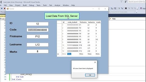 VB .NET Timer Tutorial: Display SQL Data Row by Row Automatically