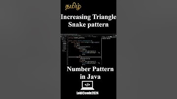 Increasing Snakenumberpattern in Java|Pattern | #java #javatamil #coding#shortsvideo #shorts