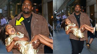 Kanye PISSED at North west's Tantrums on her 5th birthday, Carries Her Out!