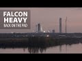 A Falcon Heavy on the launch pad for the first time in three years