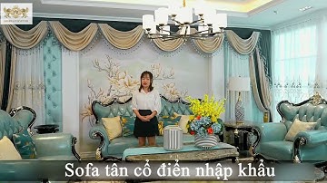 Sofa tân cổ điển nhập khẩu cao chất liệu da bò Ý mày xanh ngọc | HCBC Furniture