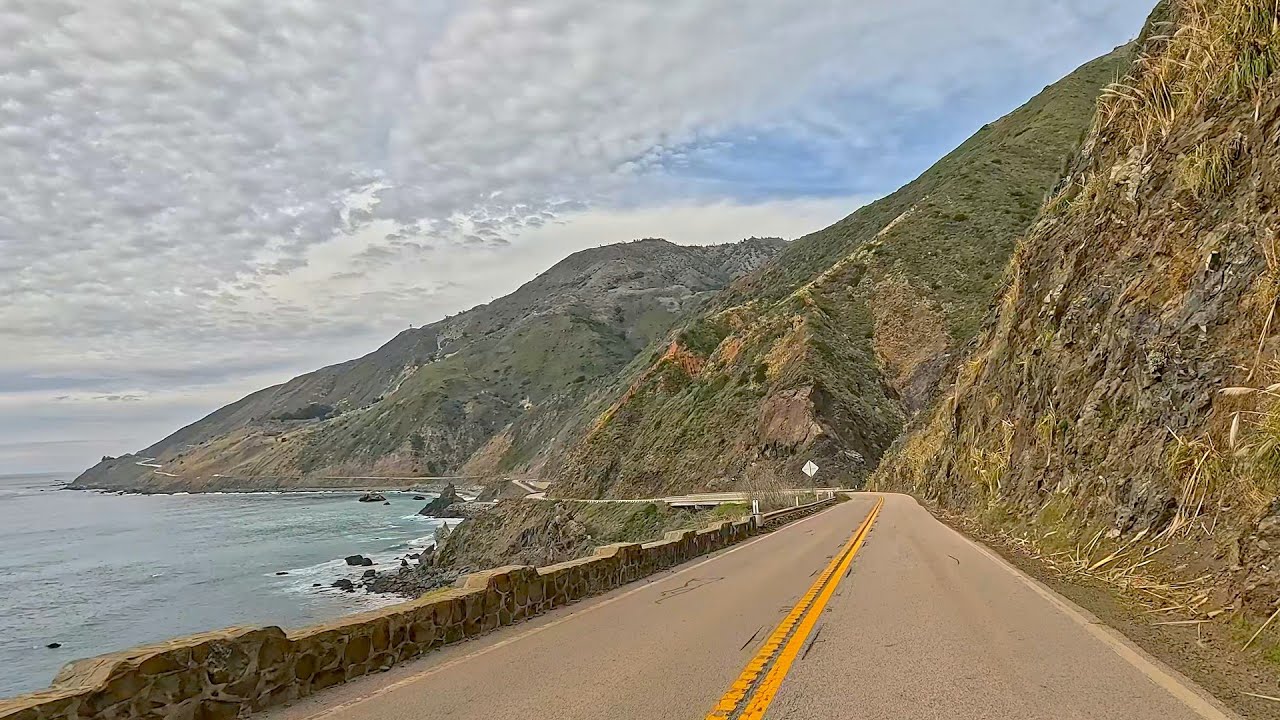 California Route 1 North from San Simeon - Big Sur Region