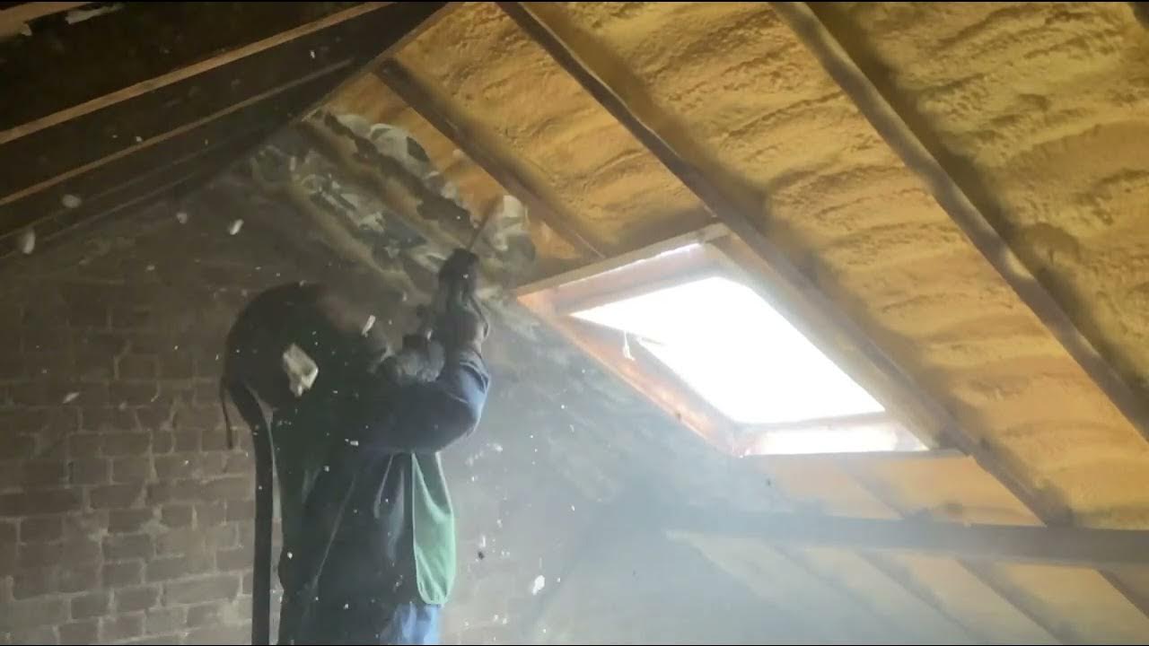 Spray foam insulation removal YouTube