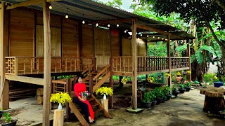 Full video:The girl returned to the village alone to build a wooden house from old wood in 200 days