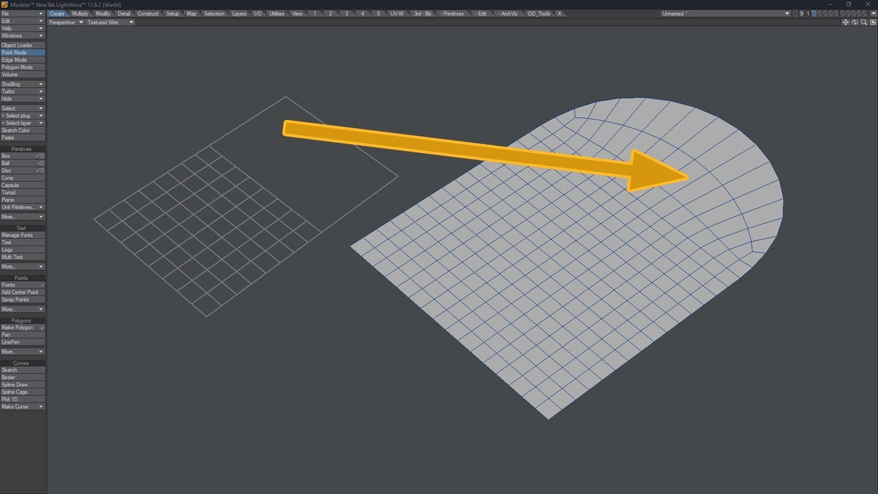 LightWave Model - Square and Sphere - Rounded
