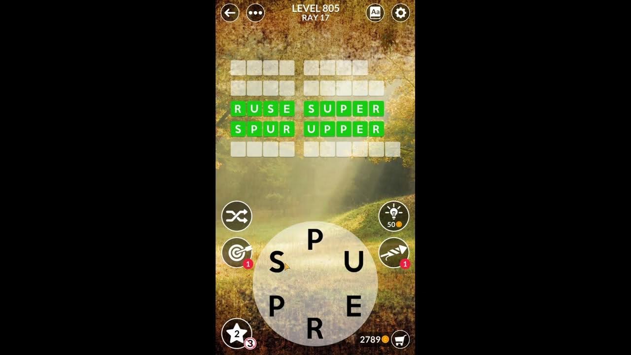 Wordscapes Uncrossed Level 805 Answers - YouTube