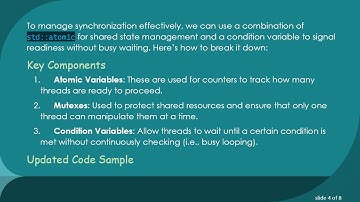 Efficient Multithreading in C+ + : Synchronizing Multiple Threads Without Busy Looping