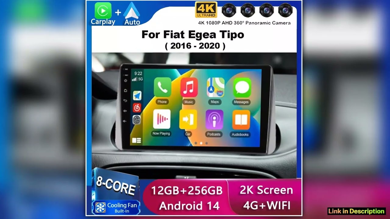 Android 15 Car Radio For Fiat Egea Tipo 2016 2020 4G LTE GPS WiFi Video Player Multimedia DSP Carpl