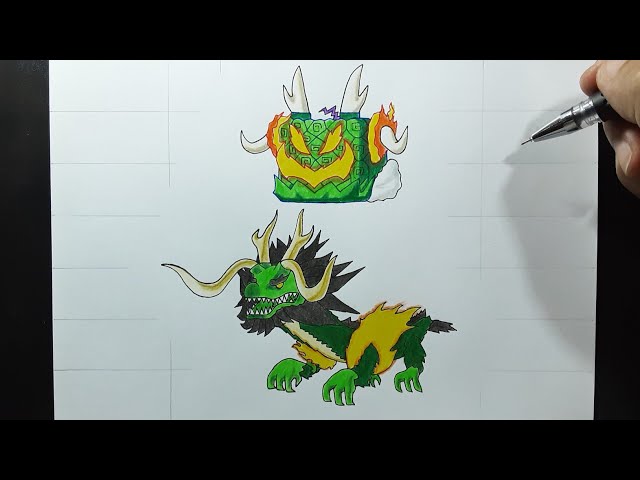 how to draw Blox Fruits Dragon 