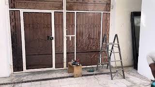 We nicely installed designing plastic sheets into the main door 🚪