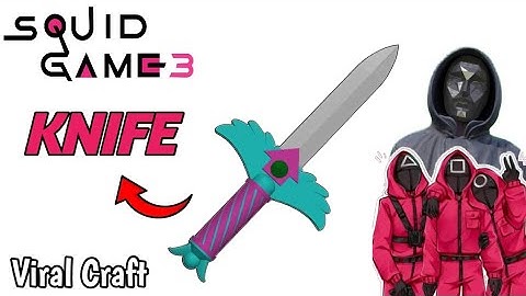 How to make knife from squid game , how to make squidgame toy , diy paper game squid game