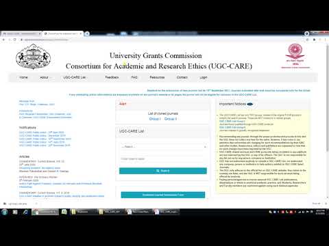 University Grants Commission Consortium for Academic and Research Ethics (UGC-CARE) Login Process