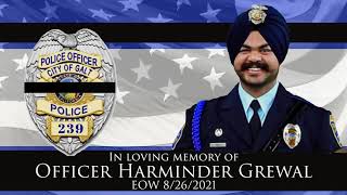 Galt PD Officer Grewal's Funeral Procession Video