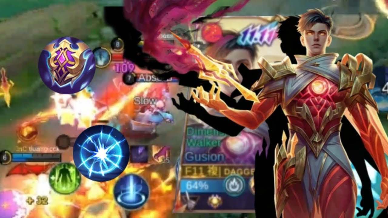  Gusion 1.1.1 skin play ranked match so tankey hero enemy team😭😰