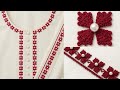 Hand Embroidery Neck Design Tutorial /Step By Step Guide#handembroiderydesigns