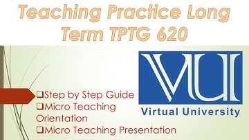Step By Step (Micro Teaching) Teaching Long Term TPTG 620 Guide / Orientation l Virtual University