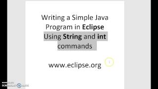 [no background music] Writing a Simple Java Program with String and int Commands