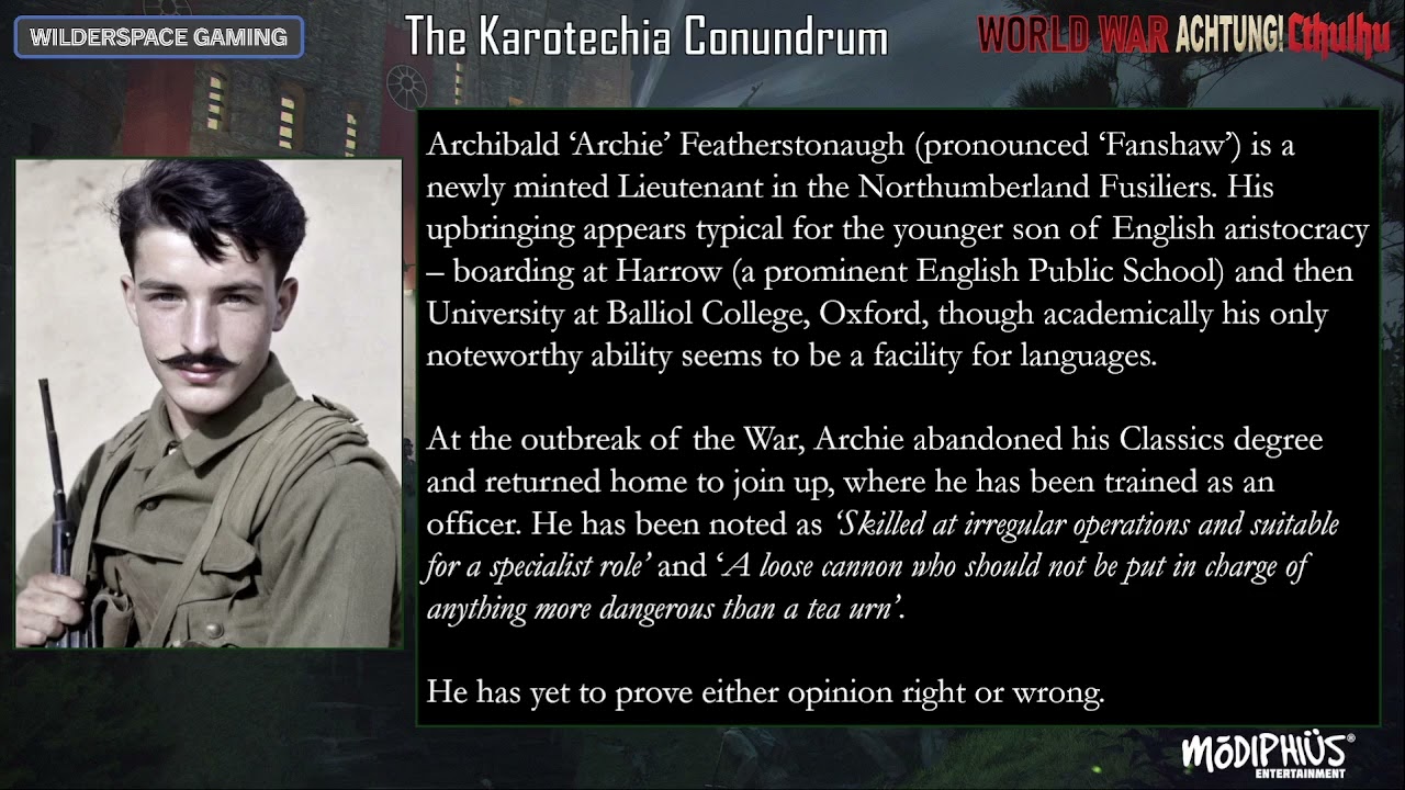 World War Achtung! Cthulhu 2d20 RPG - The Karotechia Conundrum S2 Characters - Wilderspace Gaming
