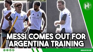 Argentina train after HISTORIC Messi HAT-TRICK