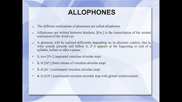 Unit 3: Phonemes, allophones 01