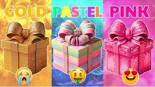 Choose Your Gift  🎁  | 3 Gift Box Challenge | Gold, Pastel, Or Pink 🤩😍😭 | How Are Your Lucky?