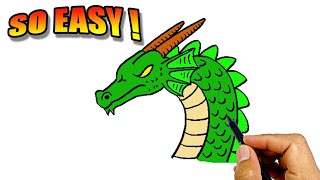 how to draw a dragon head easy for beginners easy version easy drawings